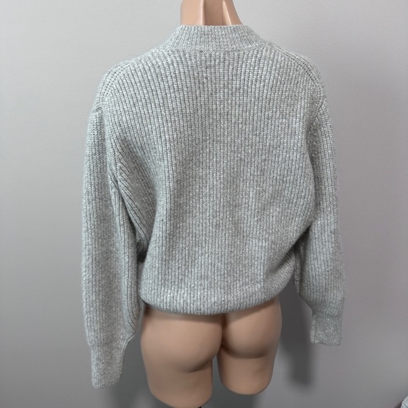 H&M Gray Mock Neck Ribbed Knit Sweater XS - Picture 3 of 4